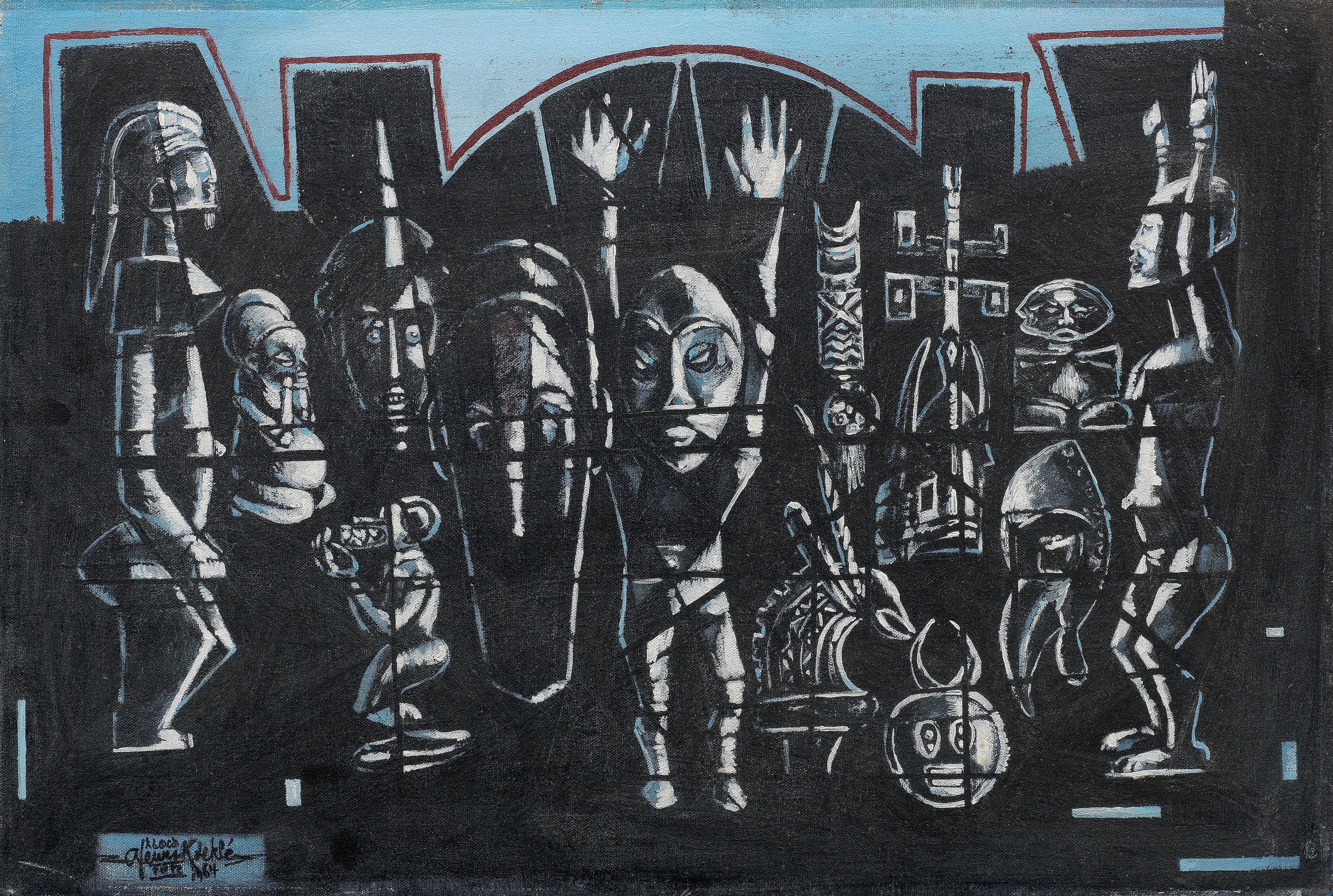 Afewerk Tekle - Ibeji And Other Objects (Unframed)