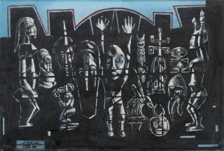 Afewerk Tekle - Ibeji and other objects