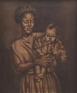 Afewerk Tekle - Mother & Child (Framed)