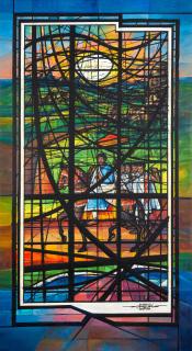 Afewerk Tekle - The King Libne Dingil and his retinue by the Valley of Semien