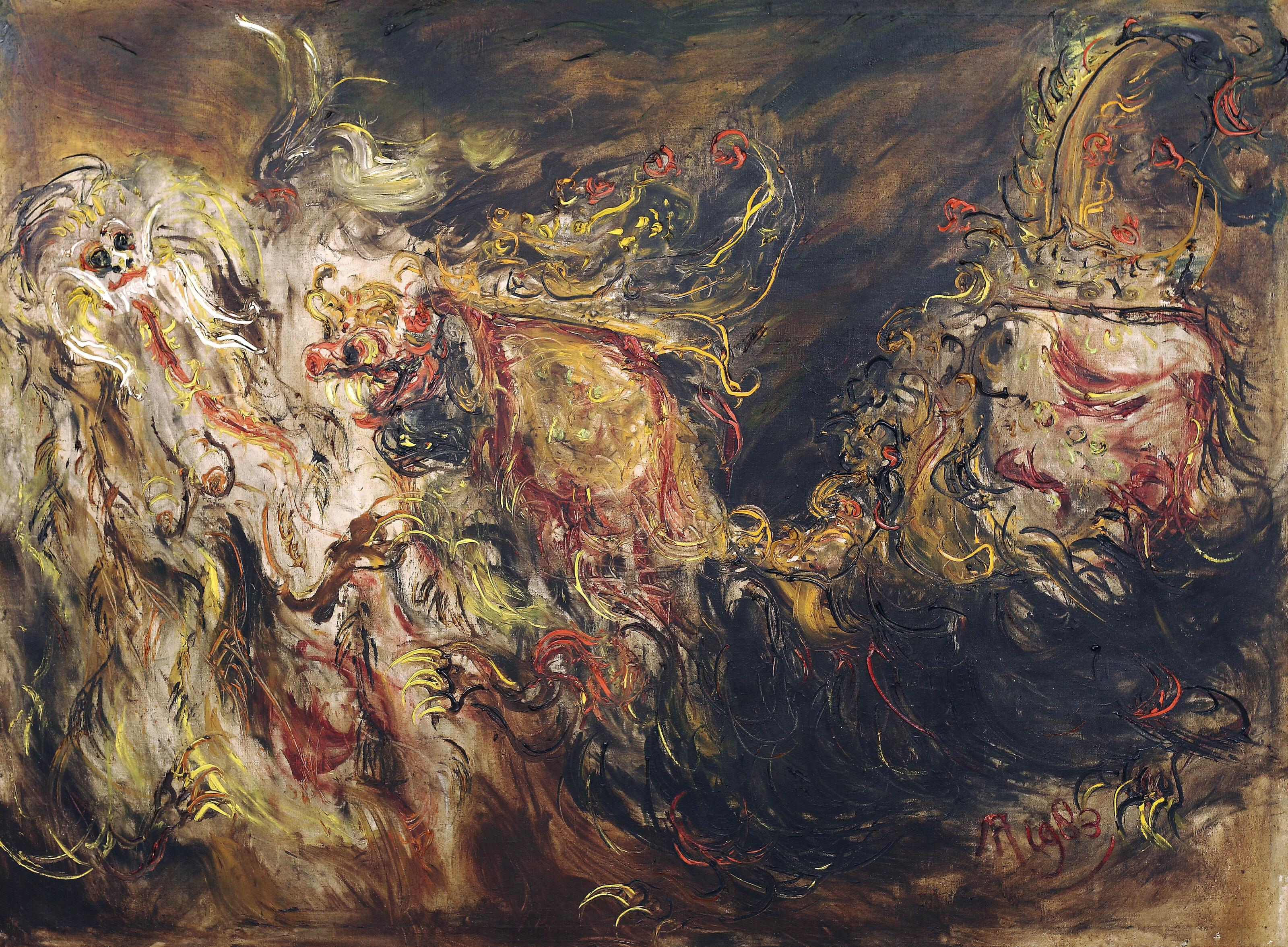 Affandi - Barong dan Rangda (Barong and Rangda)