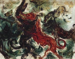 Affandi - Dogs Fighting 