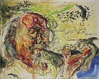 Affandi - Self Portrait With Pipe