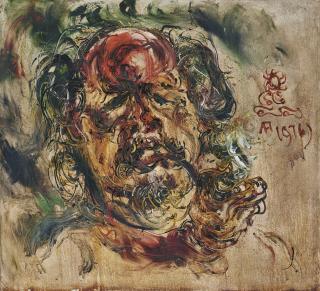 Affandi - Self Portrait with Pipe