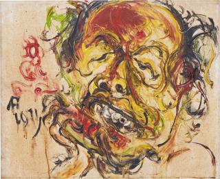 Affandi - Self-Portrait With Watermelon