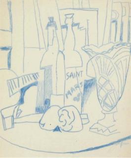 Afro Basaldella - Still Life With Bottles And A Vase