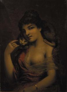 Agapit Stevens - Dame et chat