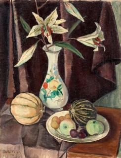 Agda Holst - Still life with fruits and flowers