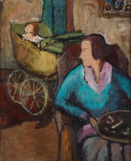 Agda Holst - Woman with Child in Carriage