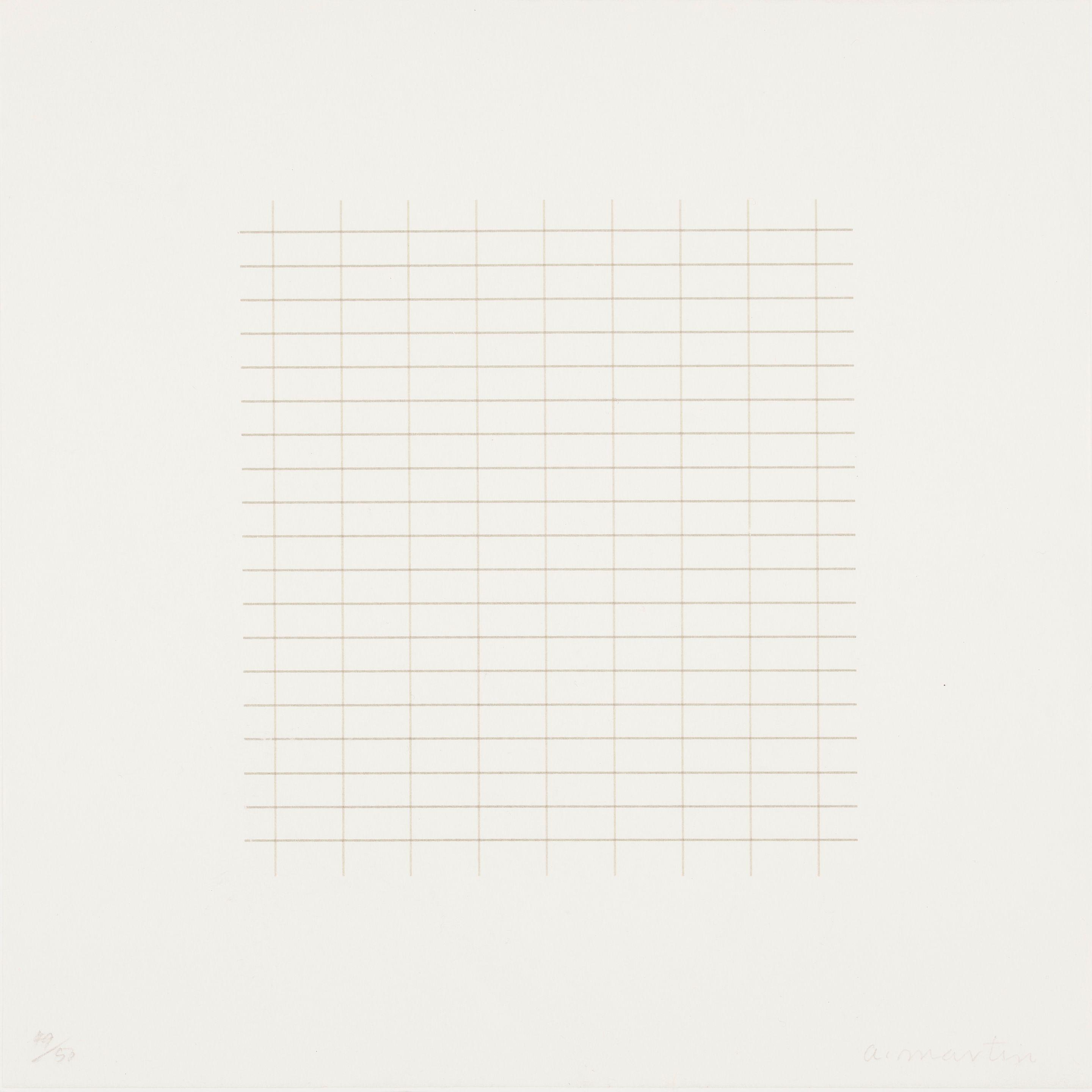 Agnes Martin - One plate, from On a Clear Day