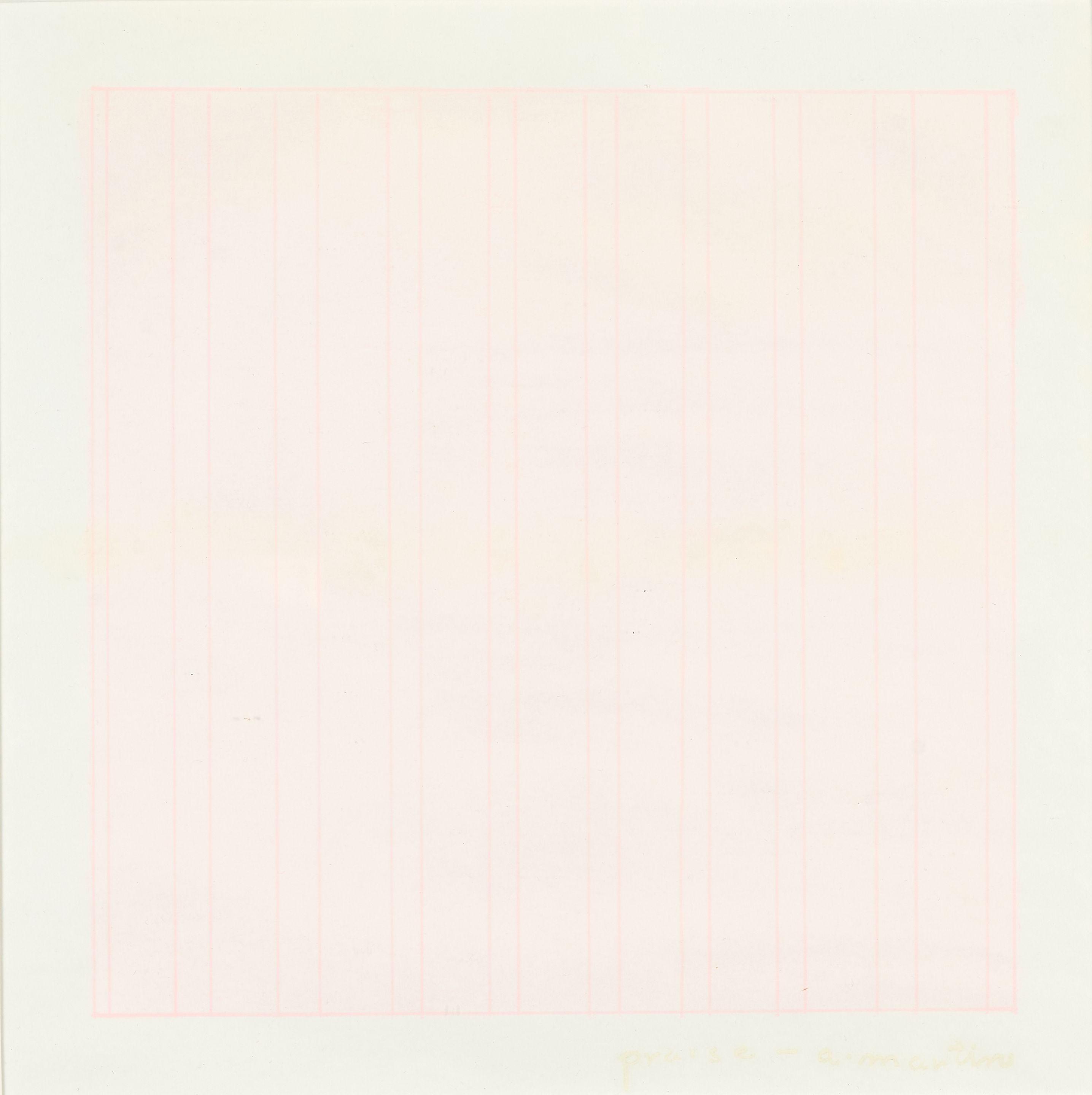 Agnes Martin - Praise, from Rubber Stamp Portfolio