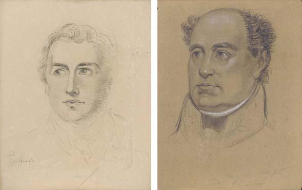 Agostino Aglio - Portrait of Lord Castelreagh (1739-1821), head-and-shoulders; and Portrait of William Carr, Viscount Beresford (1768-1854), head-and-shoulders