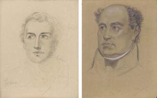 Agostino Aglio - Portrait of Lord Castelreagh (1739-1821), head-and-shoulders; and Portrait of William Carr, Viscount Beresford (1768-1854), head-and-shoulders