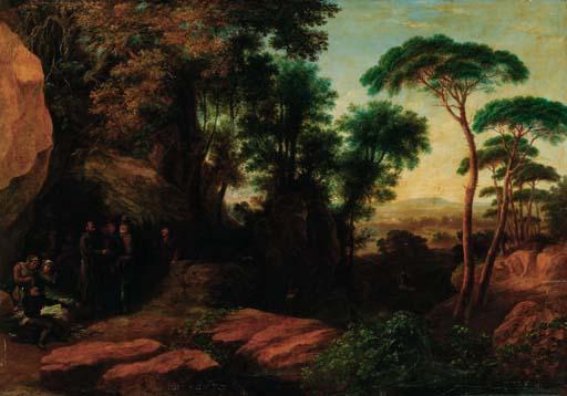 Agostino Aglio - Travellers resting in an extensive wooded landscape