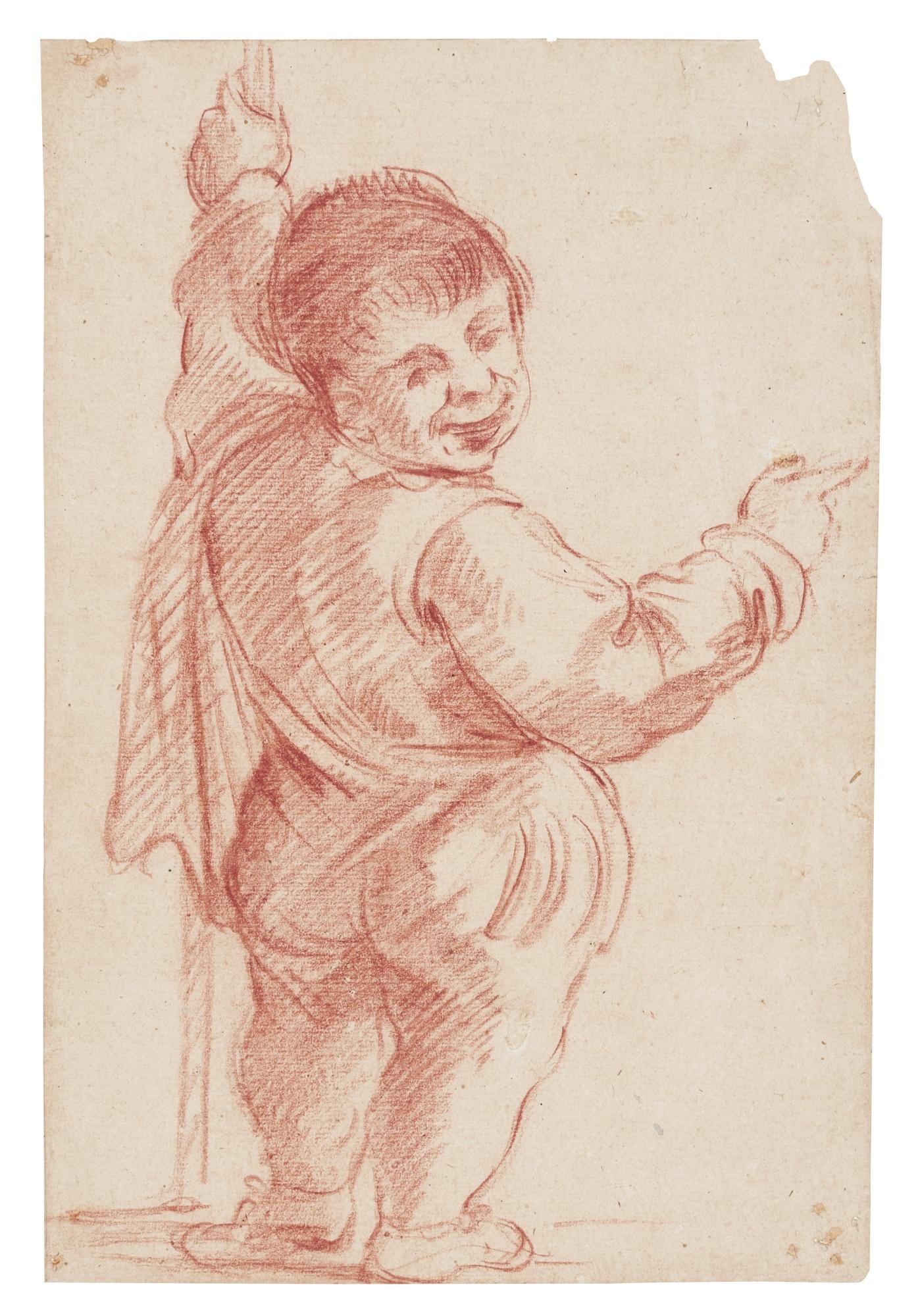 Agostino Carracci - A Dwarf Pointing To The Right