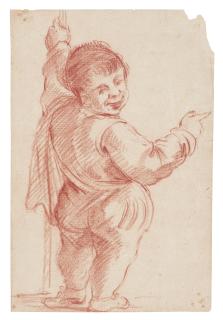 Agostino Carracci - A Dwarf Pointing To The Right