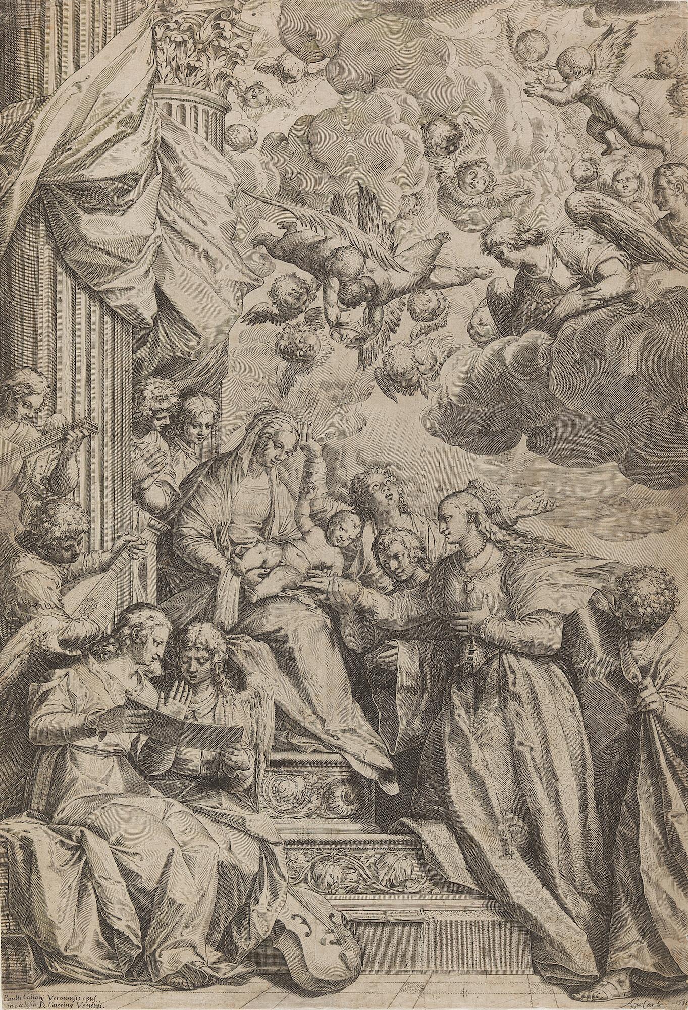 Agostino Carracci - Die mystische Vermählung der heiligen Katharina.