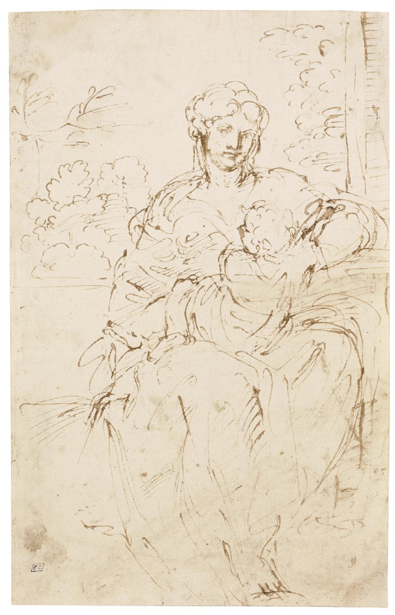 Agostino Carracci - The Madonna And Child In A Landscape