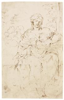 Agostino Carracci - The Madonna And Child In A Landscape