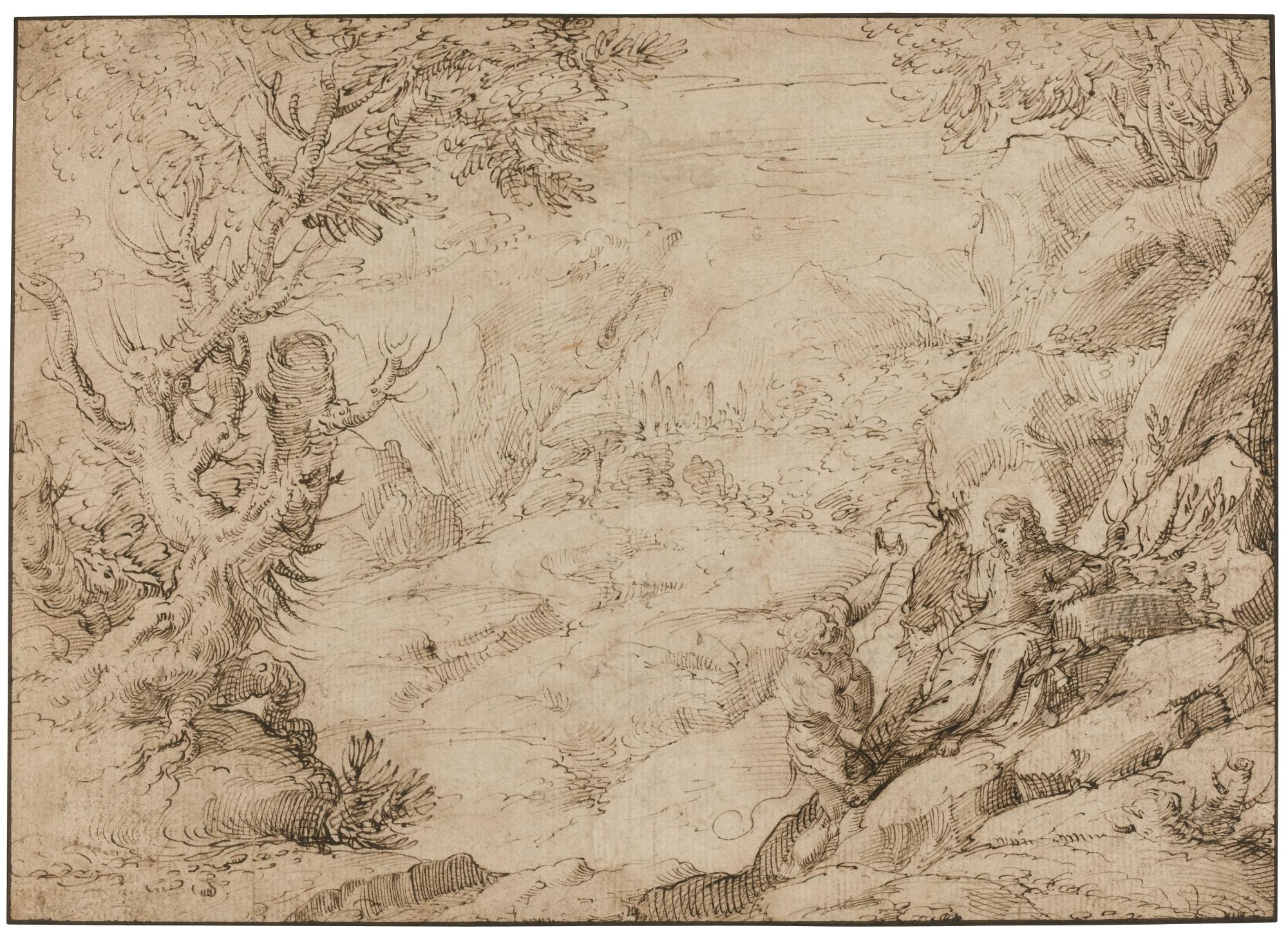 Agostino Carracci - The Temptation Of Christ In The Wilderness