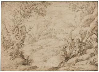 Agostino Carracci - The Temptation Of Christ In The Wilderness