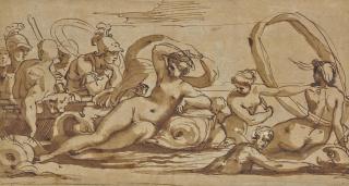 Agostino Carracci - Thétis Et Les Néréides Guidant L\'Argo Entre Charybde Et Scylla