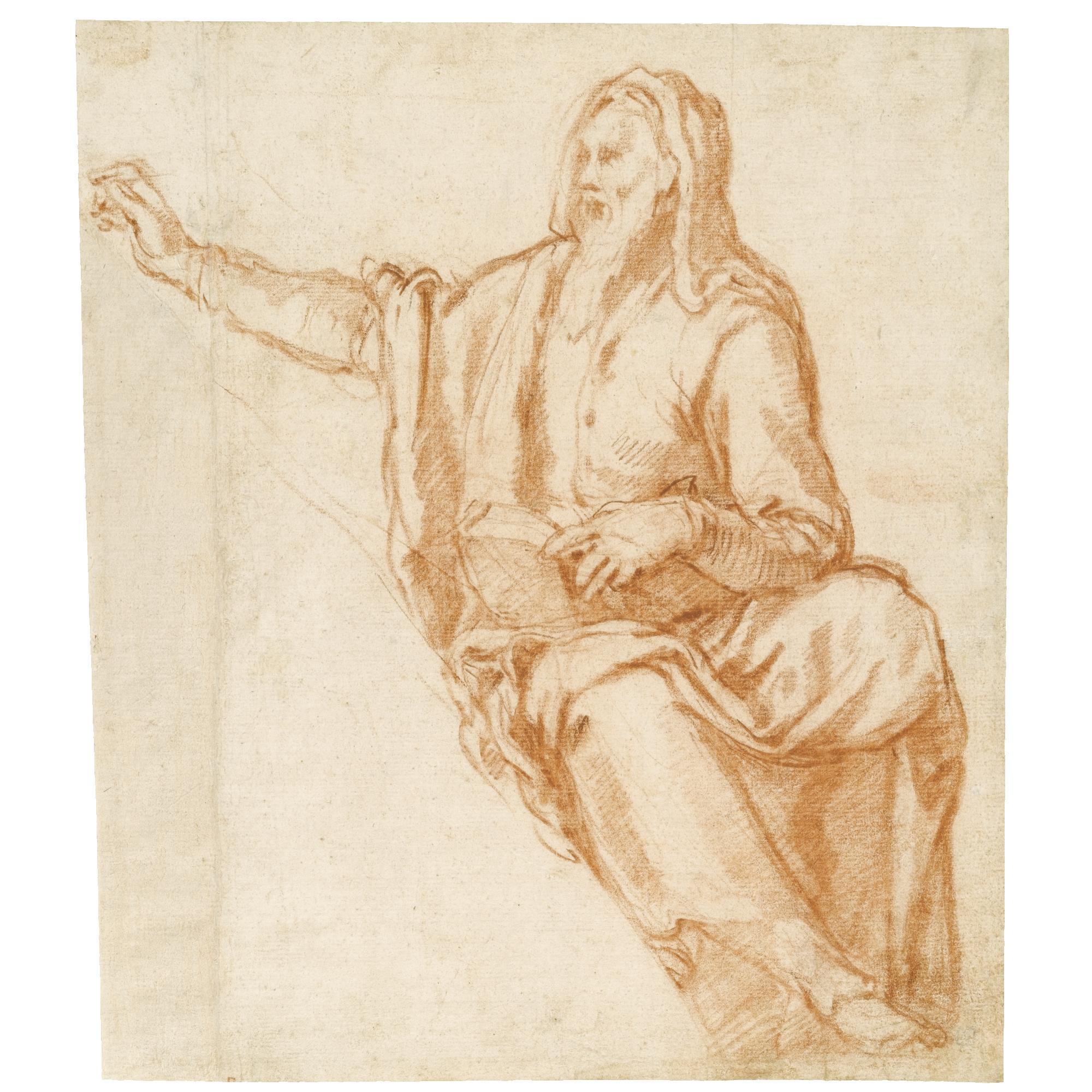 Agostino Ciampelli - Design For A Lunette: A Prophet 