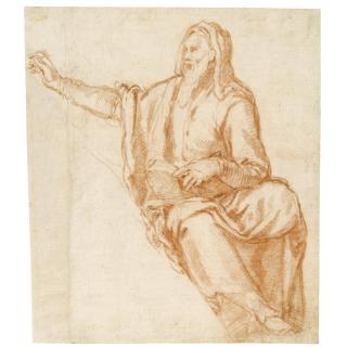 Agostino Ciampelli - Design For A Lunette: A Prophet 