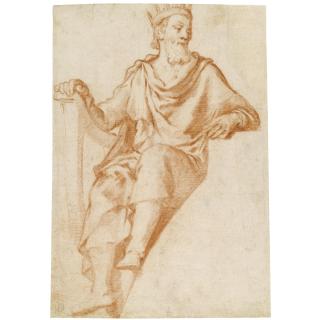 Agostino Ciampelli - Design For A Lunette: King David