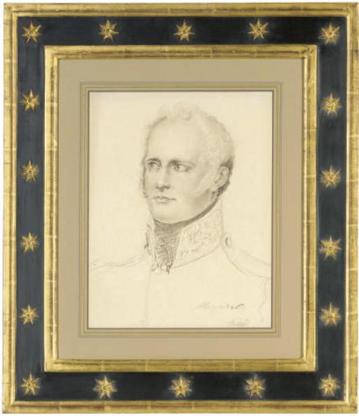 Agostino Maria Aglio - Portrait of Tsar Alexander I of Russia, bust-length, in formal dress (illustrated); and Portrait of King George IV, bust-length, turned to the left