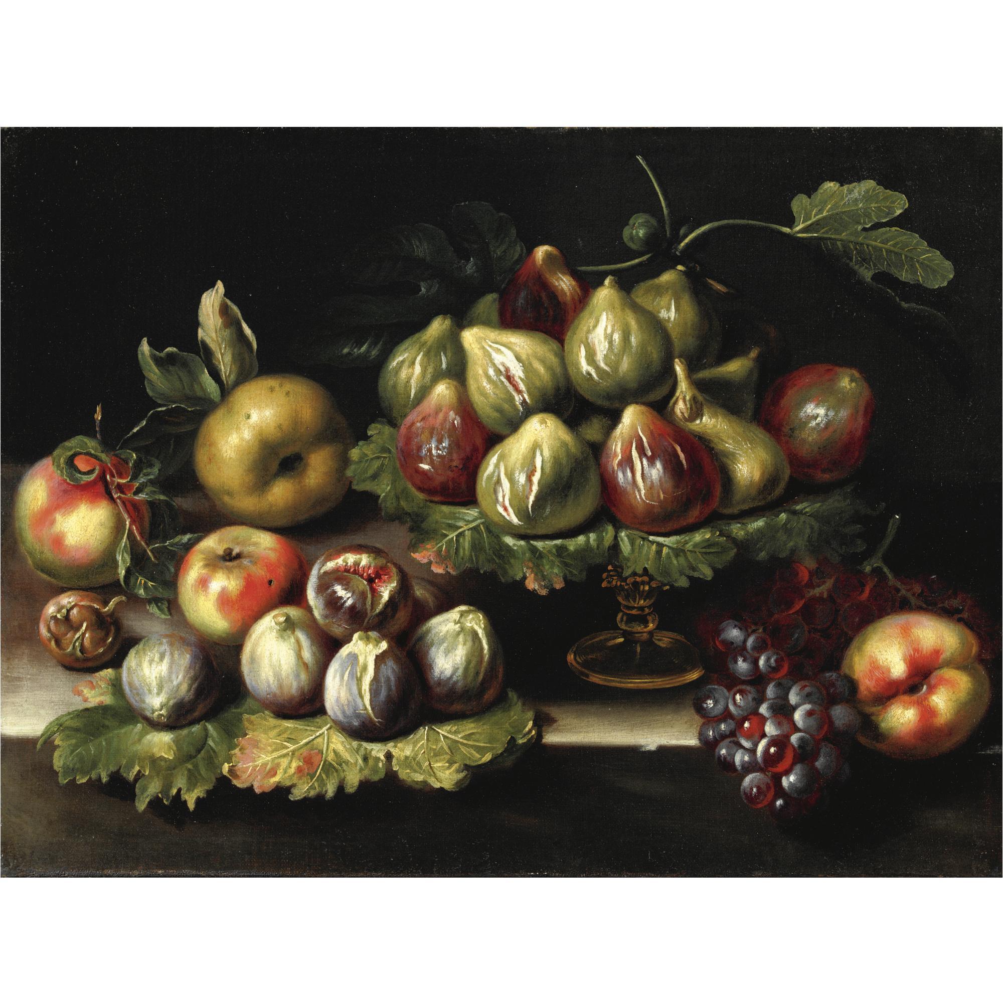 Agostino Verrocchio - Natura Morta Con Fichi, Mele E Uva