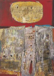 Ahmad Sadali - Golden Disc Above Scribbled Surface