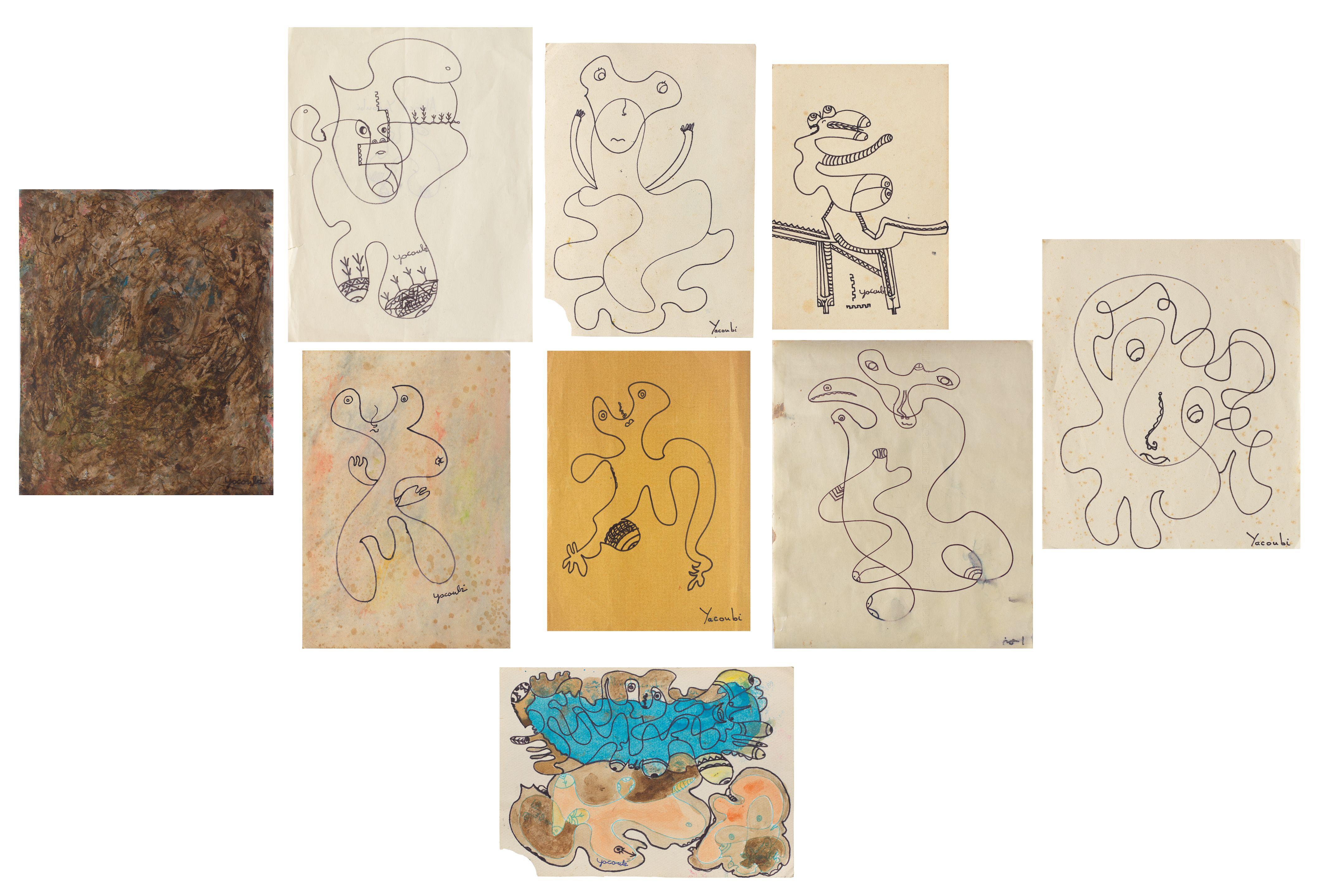 Ahmed Ben Driss El Yacoubi - A Portfolio of Sketches various sizes circa 25 x 20cm
