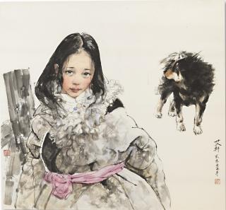 Ai Xuan - Tibetan Girl And Dog