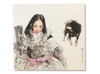 Ai Xuan - Tibetan Girl and Dog