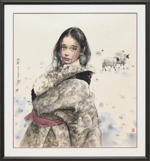 Ai Xuan - Tibetan Girl And Goats