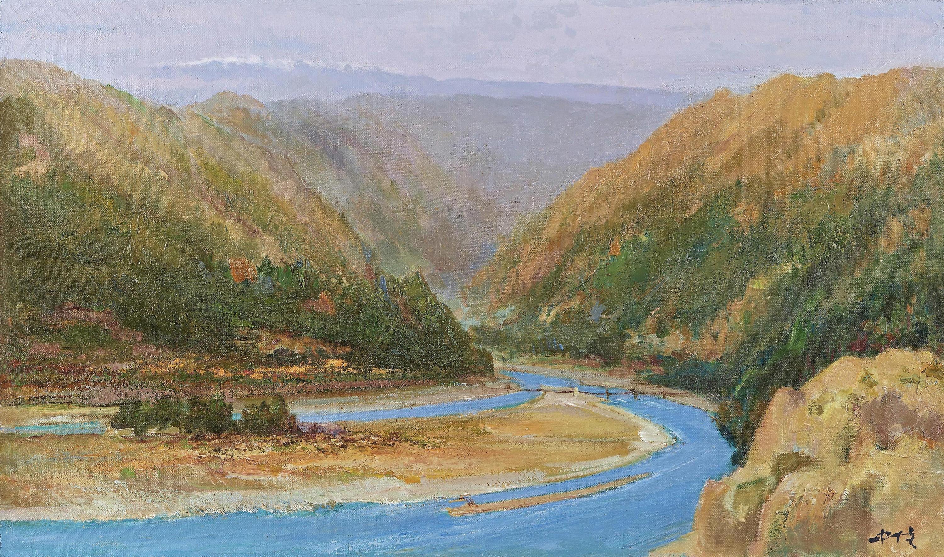 Ai Zhongxin - Autumn Landscape (Du Jiangyan)(Painted In 1992)