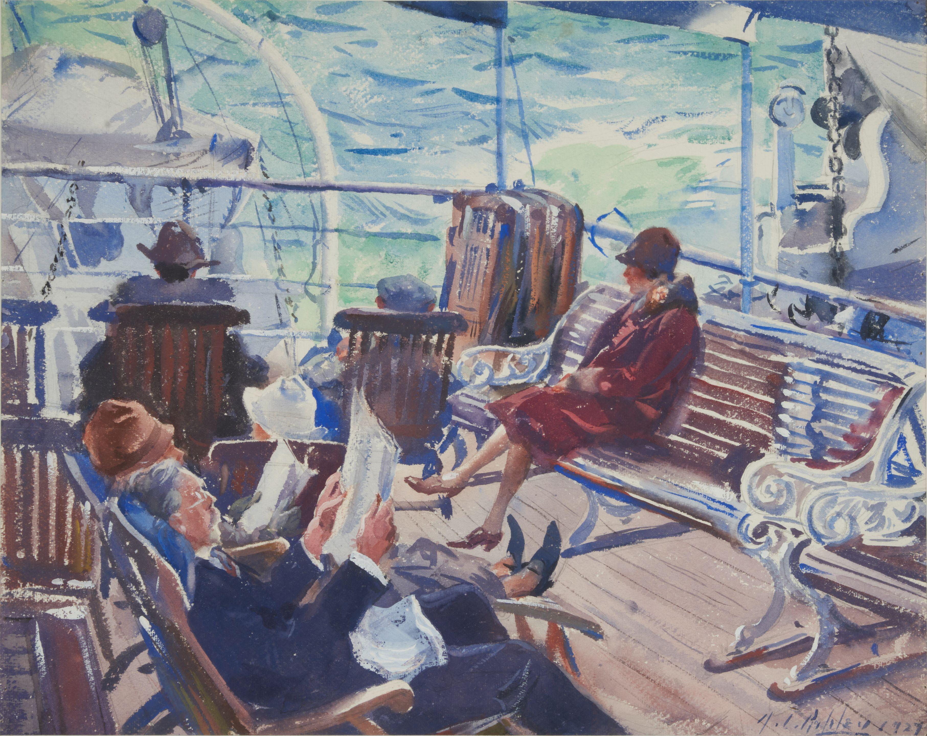 Aiden Lassell Ripley - Ferry Passengers on the Deck