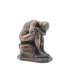 Aimé-Jules Dalou - A bronze figure of \'Baigneuse Avant Le Bain (Bather before the bath)\'