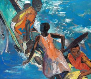 Aime Mpane - Enfants jouant dans l\'eau