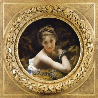 Aimé-Nicolas Morot - La Charmeuseaimé-Nicolas Morot ; The Charmer  ; Signed Lower Left ; Oil On Canvas In Its Original Frame