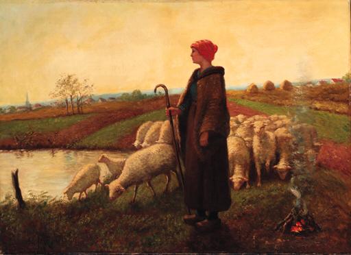 Aimè Perret - A Shepherdess with her Flock