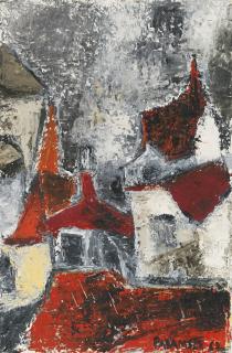 Akbar Padamsee - Untitled (Cityscape)