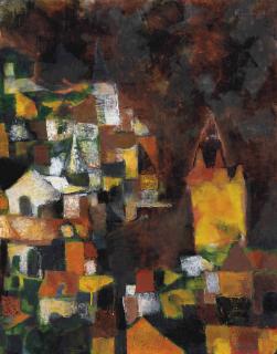 Akbar Padamsee - Untitled (Townscape)