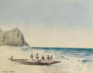 Akinola Lasekan - Fishermen sorting the catch