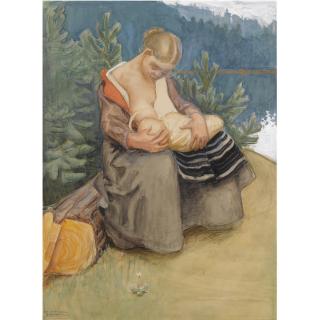 Akseli Gallen-Kallela - Finnish Äiti Ja Lapsi (Mother And Child)
