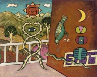 Alan Davie, H.R.S.A. - Cosmic Force, Red Wall