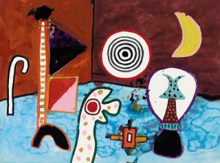 Alan Davie, H.R.S.A. - Flag Walk No. 4.