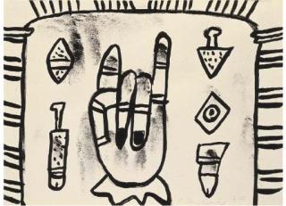 Alan Davie - Komposition Mit Hand, 1965