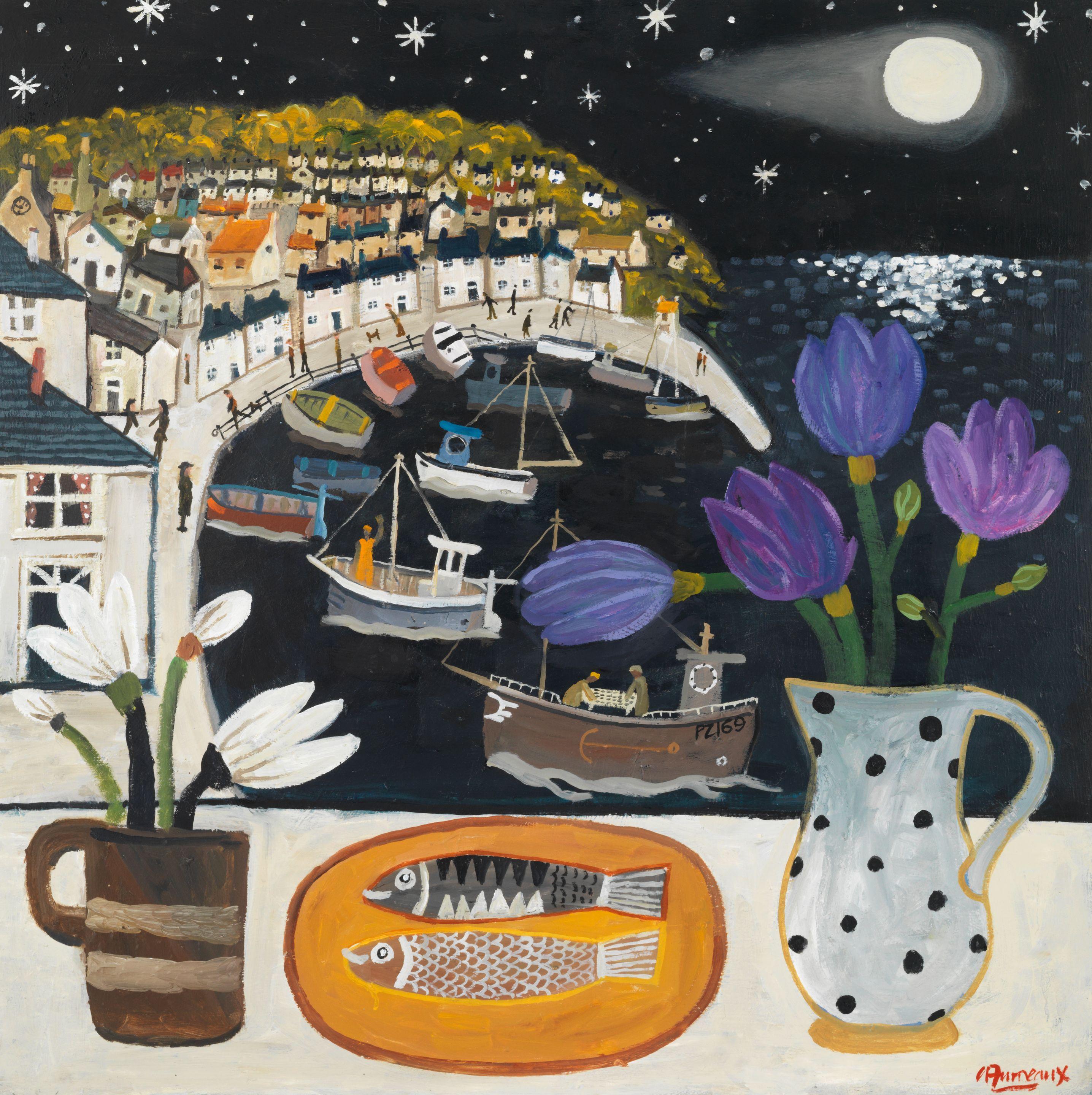 Alan Furneaux - Moonlit Harbour (unframed)